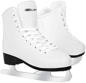 Figure Ice Skates for Women Girls and Boys, Lace-Up Adult Figure Skate Ice Hockey Skates for Outdoor and Skating Rink, Figure Ice Skate Shoes Size 5 6 7 8 9 10 11 and Youth 2Y 3Y