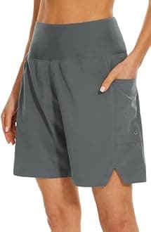 JENEARY Women's 7" Swim Board Shorts High Waisted Tummy Control Quick Dry Bermuda Swimming Long Bottoms