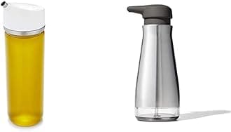 OXO Good Grips 12 oz Precision Pour Glass Oil Dispenser and Stainless Steel Soap Dispenser Bundle