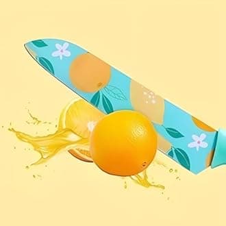 Professional Stainless Steel Knife, Chef's Ultra Sharp Knife with Durable Print Food Grade Coating, Non-Slip Handle, Use for Vegetable Cutting & Chopping (Knife M-B)