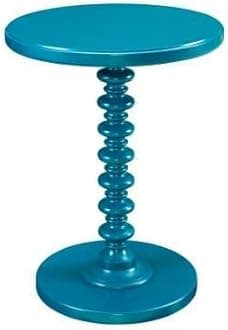 Ereteken ART Assembly Round Coffee End Tables for Living Room, Accent Furniture Pedestal Table, Nightstand Decor Side Tables for Bedroom-Blue (Engineered Wood)