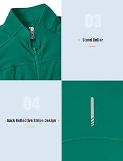 Gopune Women's Workout Athletic Jacket Lightweight Zip Up Yoga Slim Fit Tops with Pockets