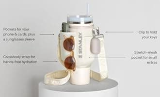 Stanley All Day 40 oz Quencher Carry-All | Crossbody Bag with Phone Pocket, Card Sleeve & Detachable Strap