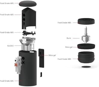 Nuttii Burr Coffee Grinder – Electric, Portable, Small, Quiet Conical Burr Coffee Bean Mill, 20 Adjustable Settings for Espresso, Pour-Over, French, Press Moka for Home Travel Use (Almond Cream)