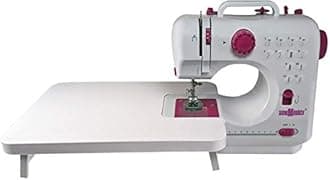 Sew Mighty, Mighty Multi Sewing Machine – Multifunction Machine with 12 Preprogrammed Stitches, Dual Speed, Forward & Reverse, Battery & AC Power with Foot Pedal, Extension Table & Sewing Kit