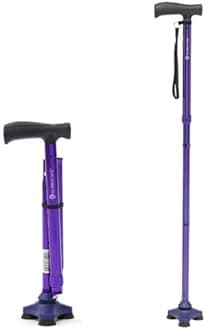Hurrycane Lightweight All-Terrain Cane Folding Walking Stick - Purple