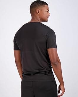 Real Essentials 5 Pack: Men’s Mesh Short Sleeve Crew Neck T-Shirt - Workout Gym Active Athletic Tee (Big & Tall Available)