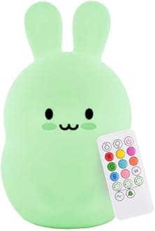 LED Nursery Night Lights for Kids: LumiPets Cute Animal Silicone Baby Night Light with Touch Sensor and Remote - Portable and Rechargeable Infant or Toddler Cool Color Changing Bright Nightlight Lamp