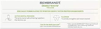 Rembrandt Deeply White + Peroxide Whitening Toothpaste with Fluoride, Removes Tough Stains, Rehardens and Strengthens Enamel, Peppermint Flavor, 3.5 Ounce, Pack of 12