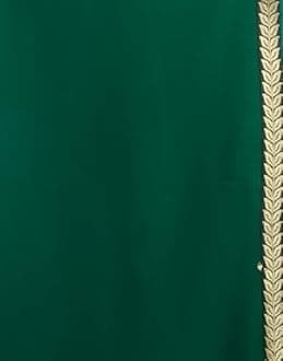 SIRIL Women's Georgette Lace Boarder Saree With Unstitched Blouse Piece