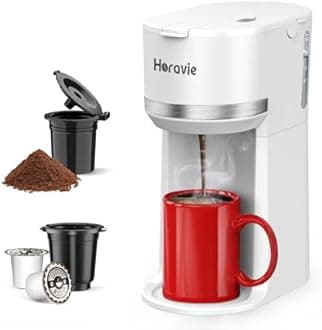 Mini Single Serve Coffee Maker for K Cup and Ground Coffee, Fast Beer Maker with Descaling Reminder and Water Window, 150-300ml, Sizes: