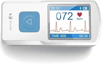 EMAY Portable ECG Monitor | Record ECG and Heart Rate Anytime Anywhere | Stand-Alone Device with LCD Screen and Storage | No Subscription Required