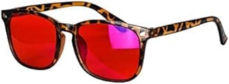 SHINU Blue and Green Wavelength Blocking Glasses Disruptive Light Blocking Glasses Red Lens Eliminate Eye Strain 068RD