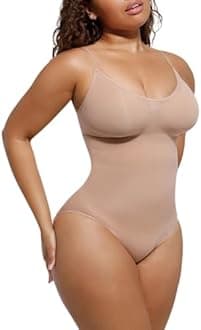 Shapewear Tummy Control Bodysuit Thong or Brief: Sculpting Shaper Tank Top Bodysuits & Snatched Waist Body Suit