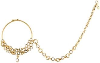 I Jewels 18K Gold Plated Traditional Handcrafted Faux Kundan & Stone Studded Bridal Jewellery Set For Women