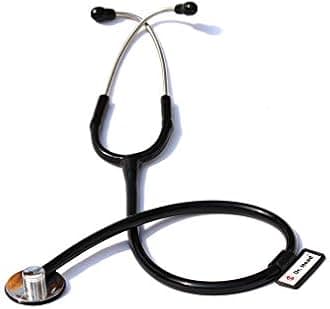 Dr. Head Single Care Aluminum Stethoscope For Doctors, Nurse, Hospital and Medical Student Cardiology Stethoscope (BLACK)