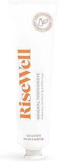 RiseWellMineral Toothpaste - All Natural Toothpaste with Hydroxyapatite - Made in The USA, No Added Fluoride, SLS-Free - for a Stronger and Healthier Teeth, Wild Mint, 4 Oz