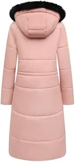 MOERDENG Women's Long Winter Puffer Coat Waterproof Warm Maxi Down Jacket Faux Fur Removable Hood Parka