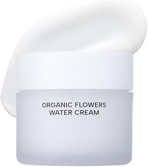 Organic Flowers Water Cream, 95.2% Organic, Waterless Formula, Fermented Ingredient Formula for Deep Hydration & Calming Care, Moisturizing, Korean Skin Care (50ml)