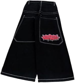 WWricotta JNCO Jeans High Street Embroidered Hip Hop Wide Leg Pants Loose Casual Jeans Boot Cut Jean Women