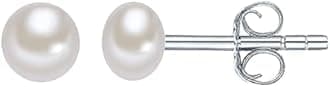 SIVYAA Fresh Water Pearl Earrings Set | Pure 925 Sterling Silver | High Lustre Real Pearl Studs| Gift Item for Women & Girls | 6 Month Warranty