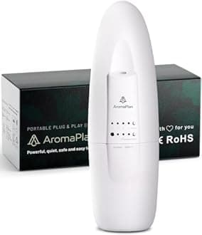 AROMAPLAN Portable Diffuser -Up To 500 Sq. FT Coverage - Nanotechnology Plug In Oil Diffuser for Essential Oils -For Home and Office- Wall Silent & Waterless Oil Diffuser (White)