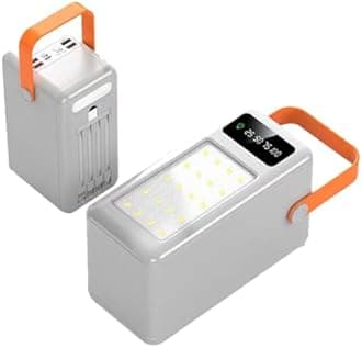 80000mAh Power Bank for Outdoor Camping Portable Charger with 8 Output& 3 Input External Battery with LED Display for phones Tablets(Size:60000 mAh,Color:Black)