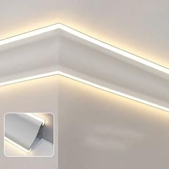 Crown Molding Led Indirect Lighting, Baseboard Led Strip Diffuser for Wall Corner or Ceiling, Surface Mounted Crown Moulding Without Led Strip(15m/49.2ft)