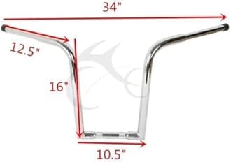 XFMT Fat 16" Rise Ape Hanger Bar Handlebar Fits For Harley Davidson FLST FXST Chopper Drag Bar
