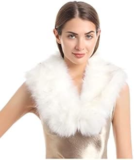 La Carrie Women's Faux Fur Collar Scarf Wrap Cold Winter Warmer