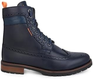 ALBERTO TORRESI Men's Synthetic Lace-Up Ankle Boots with Zip Closure - Stylish and Durable Boots for Men, Trendy Lace-Up Design, Zipper Closure, Perfect for Casual or Formal Occasions