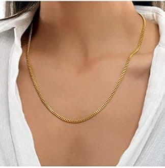 925 Sterling Silver Lobster Clasp 2mm Necklace for Women Mens Box Chain 18K Silver/ Gold Plated Necklace Chain Diamond Cut 16-30 Inches