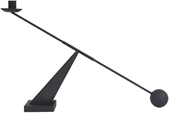 Black Metal Modern Taper Candlestick Holders,Creative Geometric Line Simple Candle Stands Decorative,Long Decorative Candle Holders for Table Centerpiece (Black)