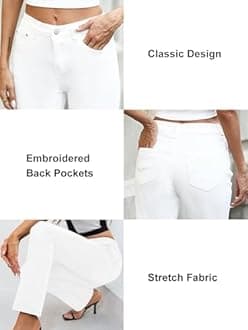 PEIHOT Women Bootcut Jeans 90s Mid Rise Straight Leg Stretchy Boot Cut Denim Pants Trendy