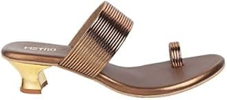 Metro Women's Fashion Kitten Heel Slip-on Sandals