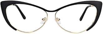 Zeelool Oversized Cat Eye Blue Light Blocking Glasses for Women Metal Eyewear Ellen VFM0176