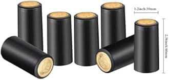 Blulu 120 Pcs PVC Heat Shrink Capsules Wine Shrink Wrap Wine Bottle Capsules Caps for Wine Cellars and Home Use (Black)