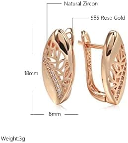 Shining Diva Fashion 18k Rose Gold Plated Latest Fancy Stylish Copper Zircon Bali Earrings for Women and Girls