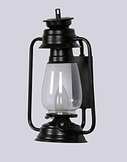 GreyWings Vintage Lantern Wall Light for Home Décor, Black Iron & Glass Antique Sconce Lamp for Living Room Bedroom Hall, Indoor Wall Lighting, (Bulb Not Included) Pack of 2