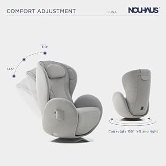 Nouhaus Luna Heated Massage Chair,Full Body Massaging Zero-Gravity Leisure Recliner with Low-Noise 3D Massage and Dual Sound Systems Modern Massage Chairs (Elder White)