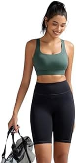 RUNNING GIRL Sports Bras for Women, Padded Backless One Shoulder Sports Bra Pack Medium Support