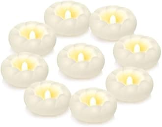 3”Plastic Flameless Led Floating Candles, 12pack Tealights Battery Operated Flickering 100+ Hour Waterproof for Cylinder Vases, Centerpieces at Wedding, Party, Pool, Holiday (White)