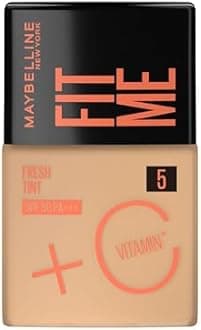 Maybelline New York Liquid Foundation, Lightweight Skin Tint With Spf 50 & Vitamin C, Natural Coverage, For Daily Use, Fit Me Fresh Tint, Shade 05, 30Ml