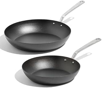 Made In Cookware - 2 Piece (Includes 10",12") Seasoned Carbon Steel Frying Pan - (Like Cast Iron, but Better) - Professional Cookware - Crafted in Sweden - Induction Compatible