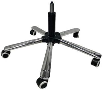 GOYALSON Office revolving Computer Chair Base Parts Accessories Heavy Steel Base 26 inch fit to Every Chair Universal Size (with White Black Wheel & Power Hydraulic)