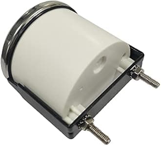 ELING 52MM Fuel Level Gauge Meter 0-5V Signal with Red Backlight 9-32V for Cars Trucks (White+Stainless Steel)