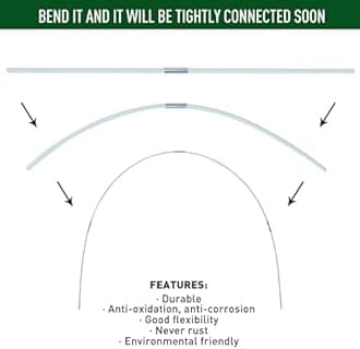 MAXPACE Greenhouse Hoops for Less Than 2.7ft Wide Grow Tunnel, Rust-Free Fiberglass Support Hoops Frame for Garden Fabric, DIY Plant Support Garden Stakes, Gardening Supplies, 50pcs