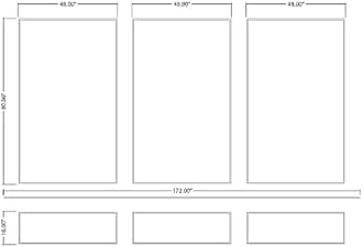 Peel and Stick Pre-Cut Wall molding Frames kit Ready to Assemble, Glue Installation kit | 3 Top 3 Bottom Frames and Chair Rail