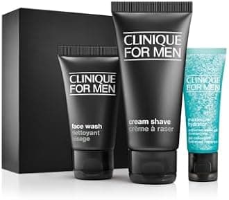 For Men Starter Kit Gift Set For Daily Intense Hydration | Face Wash, Cream Shave, Maximum Hydrator Activated Water Gel Concentrate | Includes 3 Travel Size Pieces | Perfect for Him