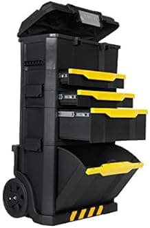 Stanley Rolling Workshop Toolbox, Detachable Toolbox, 1-79-206 & FATMAX Round Top Rigid Tool Bag, Multifunctional Tool Storage Organiser, FMST1-70749